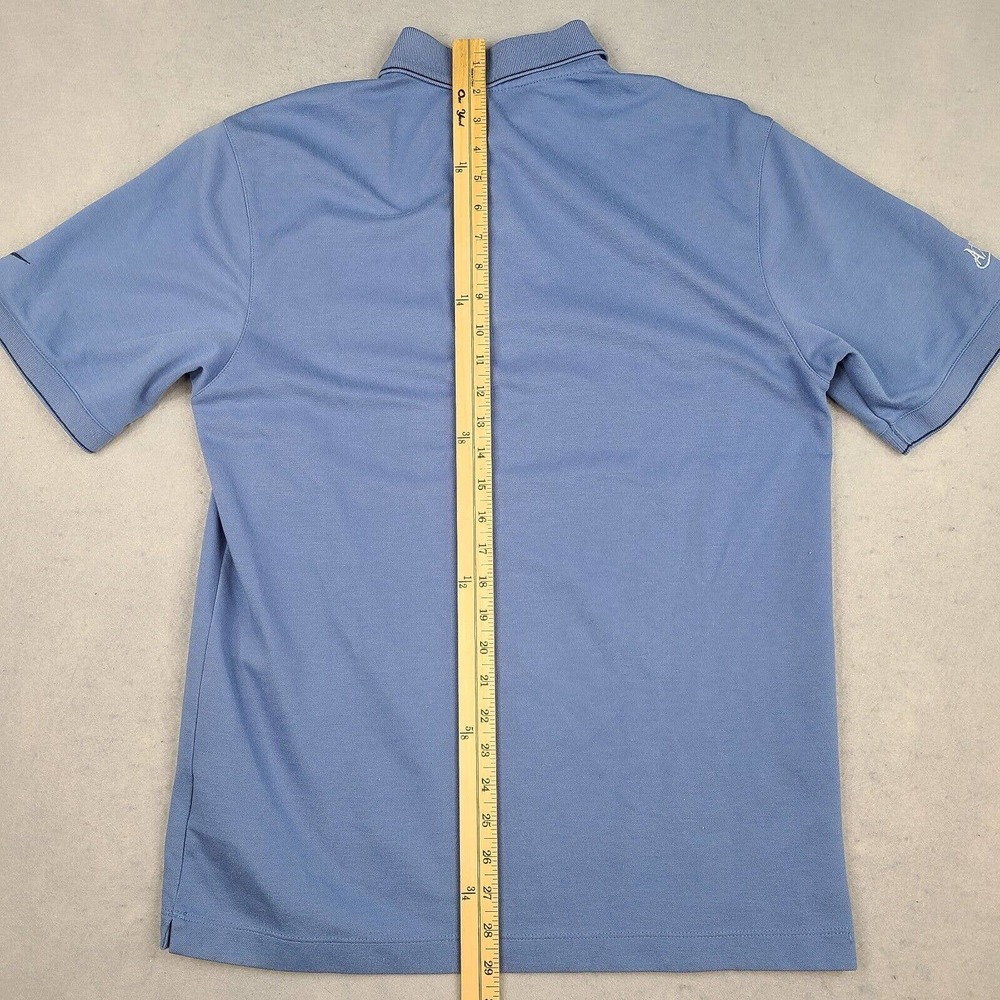 Nike Golf‎ Polo Shirt Men’s Medium Blue Dri-Fit Short Sleeve Logos Embroidered - Picture 11 of 12